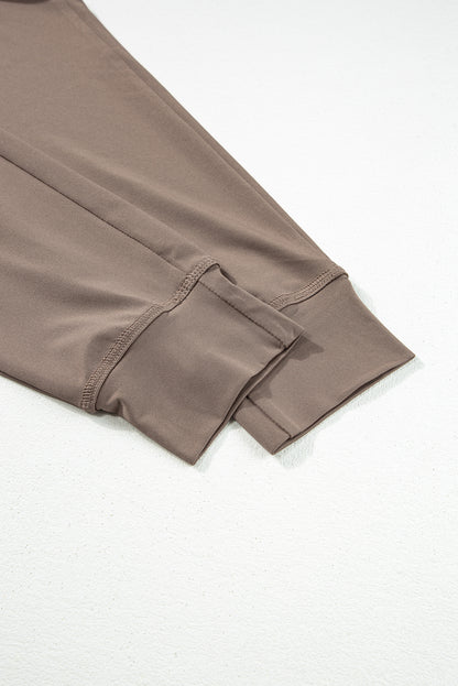 Black Casual Drawstring Drop Waist Pocketed Joggers