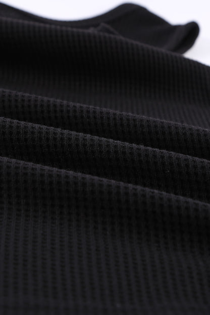 Crew Neck Basic Waffle Tank Top