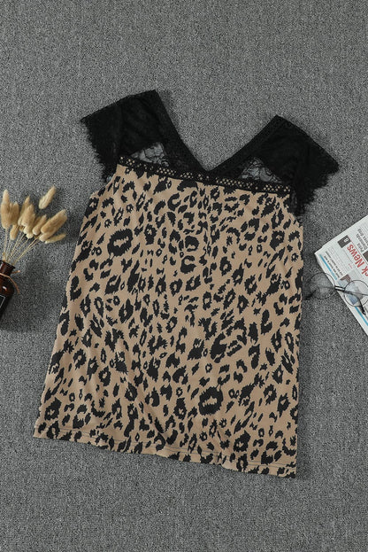 Striped Shirt Lace Trim V Neck T Shirt