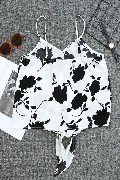 Floral Print Casual Roll Up Sleeve Blouse