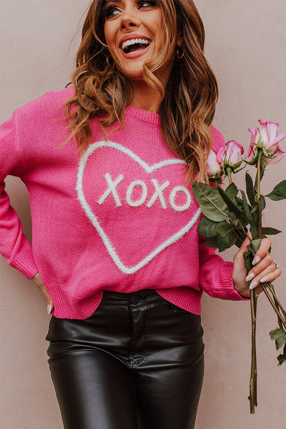 Heart XOXO Casual Knitted Sweater