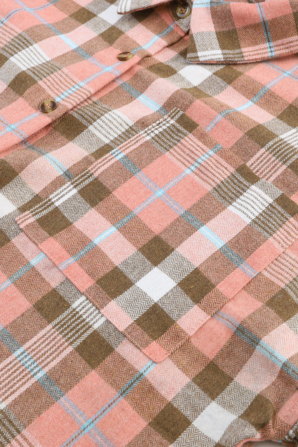 Orange Drop Shoulder Rounded Hem Plaid Pattern Shirt