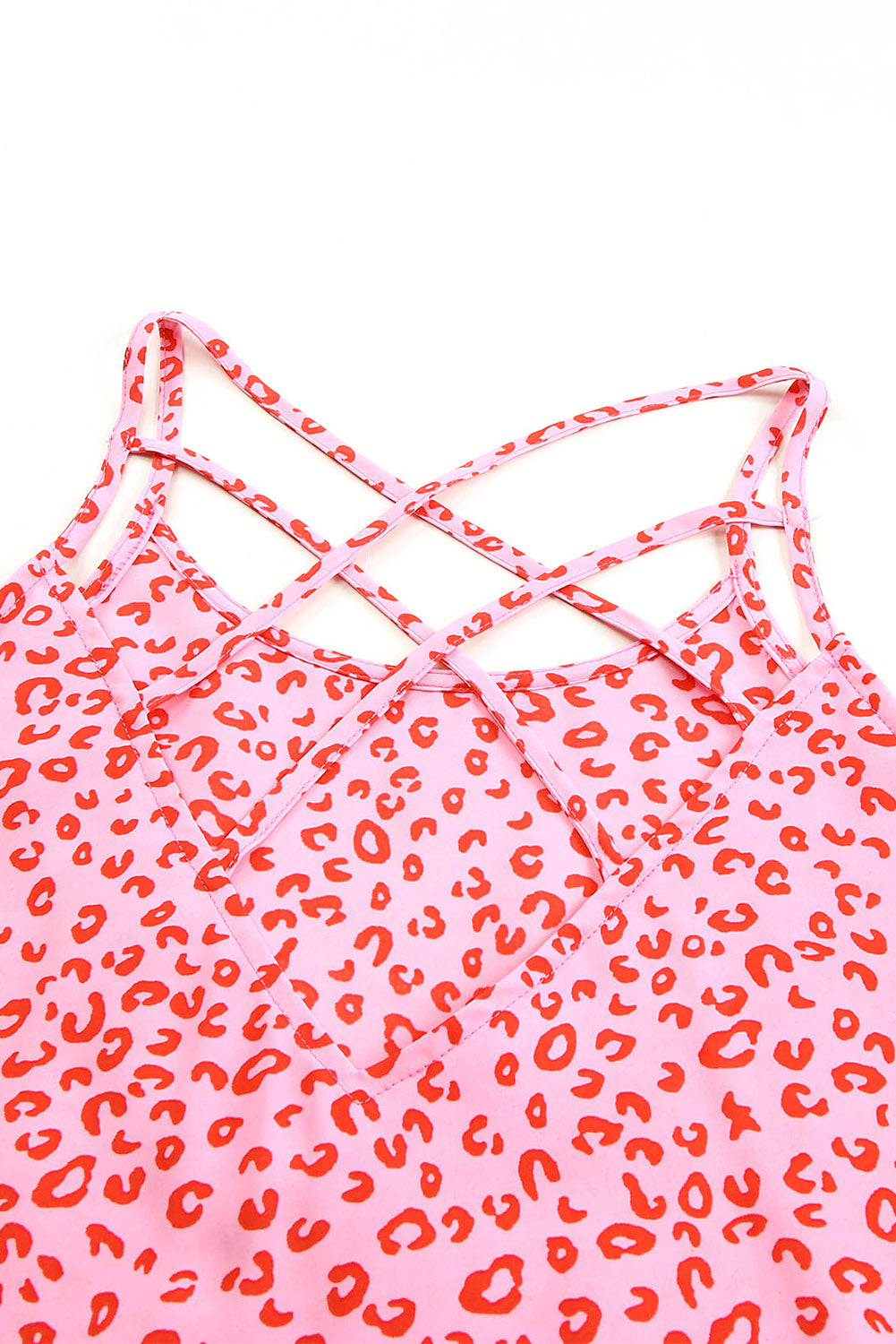 Rosy Leopard Print Oversized Casual Half Sleeve V Neck Top