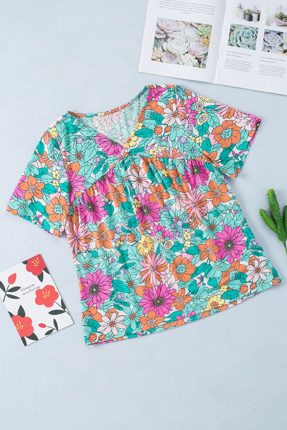 Multicolor Floral Print Casual Halter Top