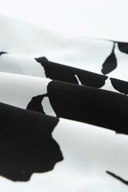 Floral Print Casual Roll Up Sleeve Blouse