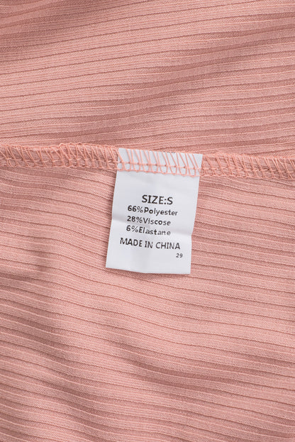 Crochet Cap Sleeve Ribbed V Neck Summer Top