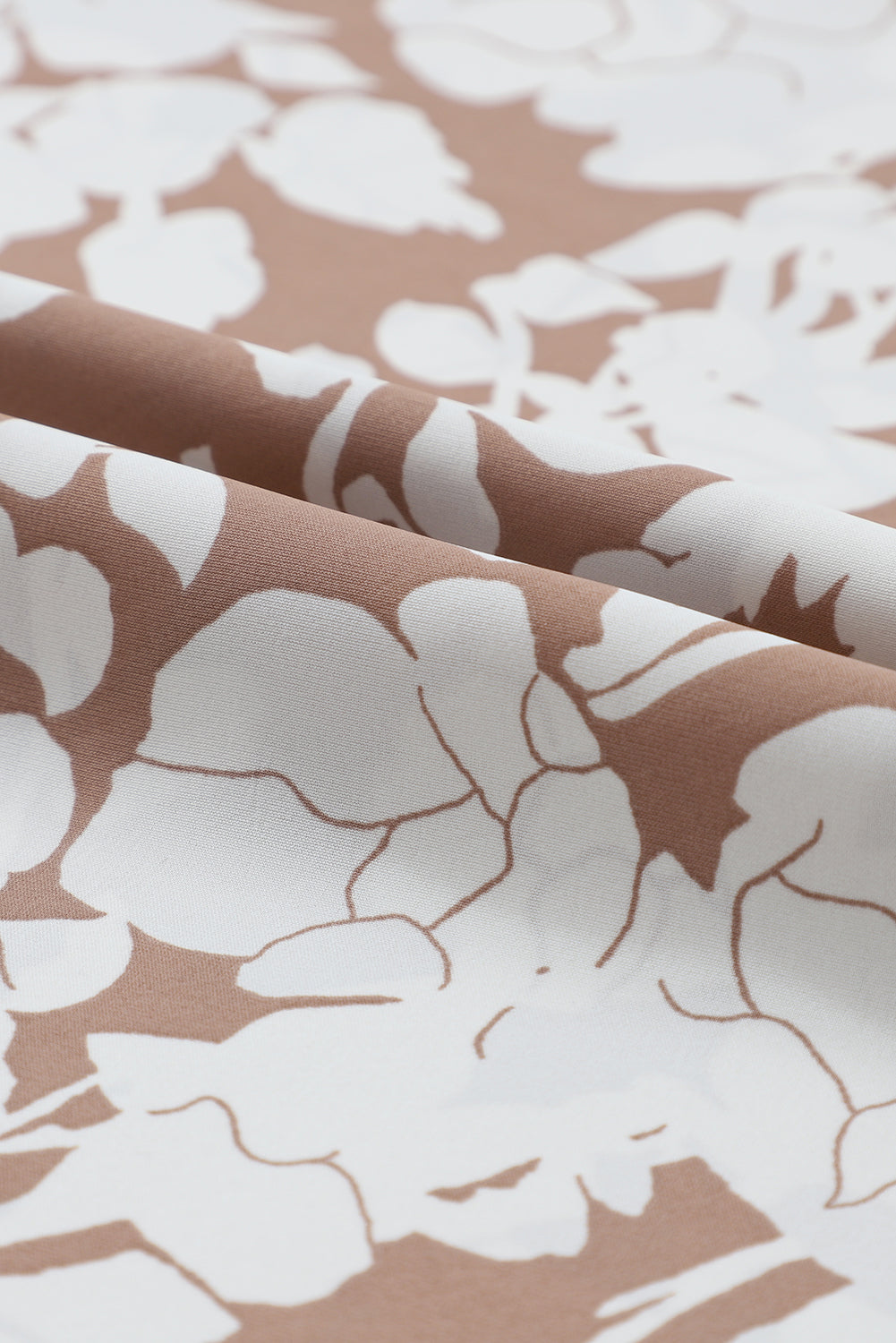 Floral Print Frilled Neckline Ruffle Cuffs Blouse