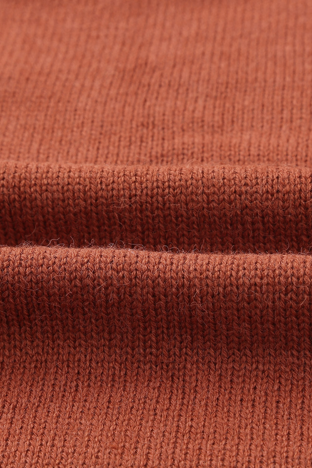 Brown Woven Texture Open Front Pockets Knit Cardigan