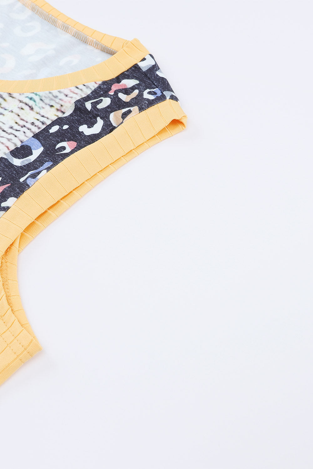 Multicolor Color Block Exposed Seam Casual V Neck Tank Top