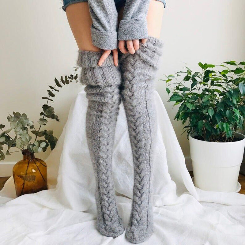 Winter Over-The-Knee Knitted Pile Socks