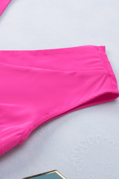 Pleated Backless V Neck Sleeveless Shirt