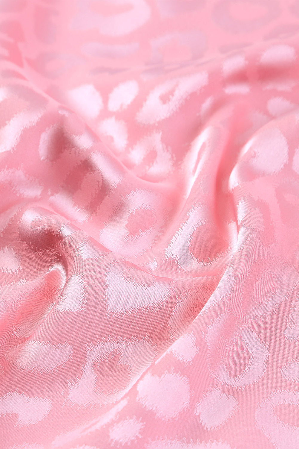 Rosy Satin Jacquard Sleeveless A-Line Leopard Print Dress
