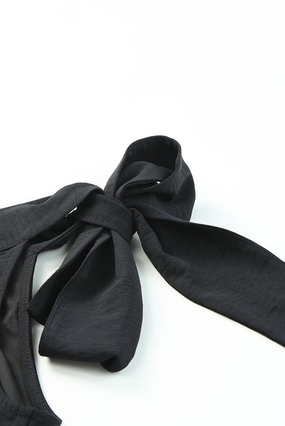 Casual Sleeveless One Shoulder Silk Top