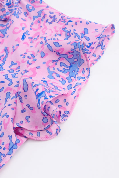 Leopard Print V Neck Sleeveless Top