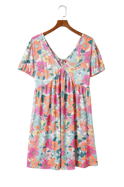 Multicolor Floral Print Casual Halter Top