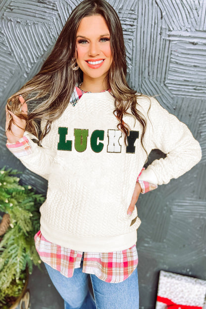 Black Merry and Bright Quilted Sweatshirt