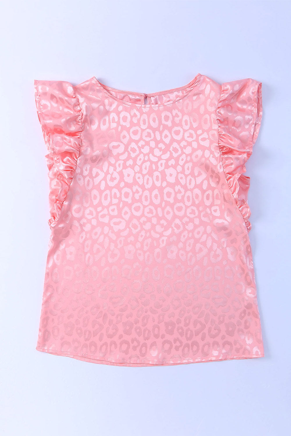 Rosy Satin Jacquard Sleeveless A-Line Leopard Print Dress