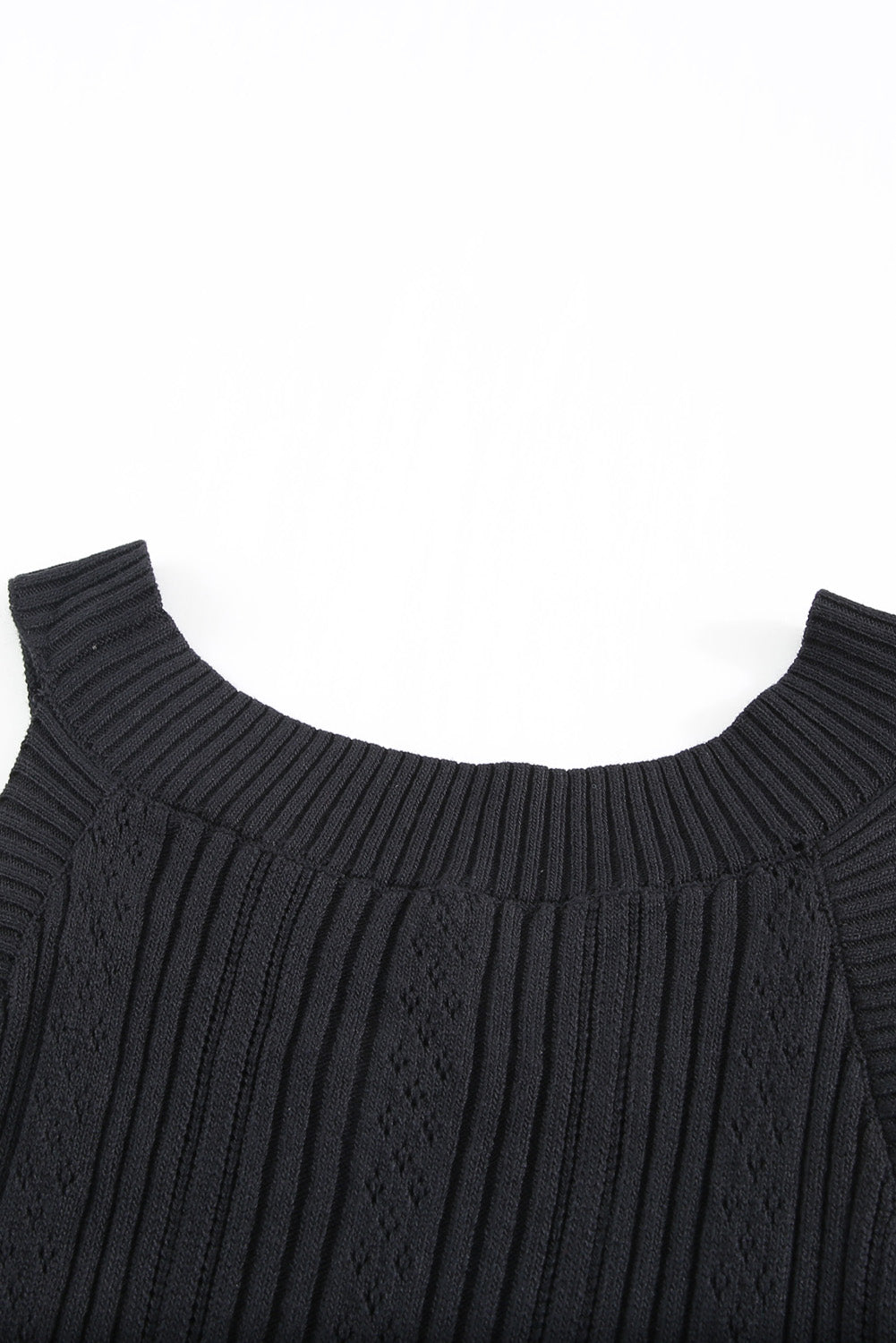 Casual Crew Neck Knit Crop Tank Top