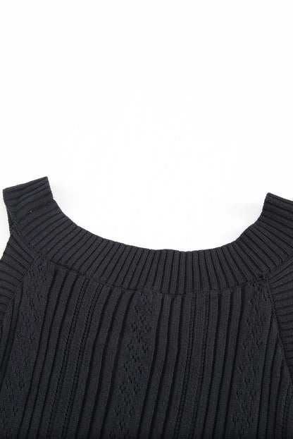 Casual Crew Neck Knit Crop Tank Top