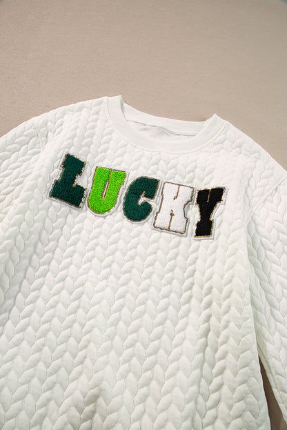 Black Merry and Bright Quilted Sweatshirt