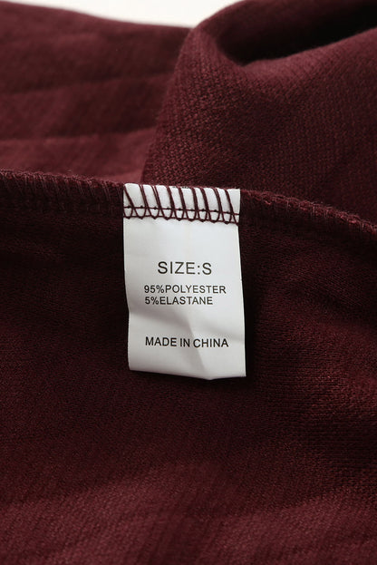 Plaid Geometric Texture Trim Buttons Neck Sweatshirt