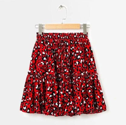 Leopard print midi skirt
