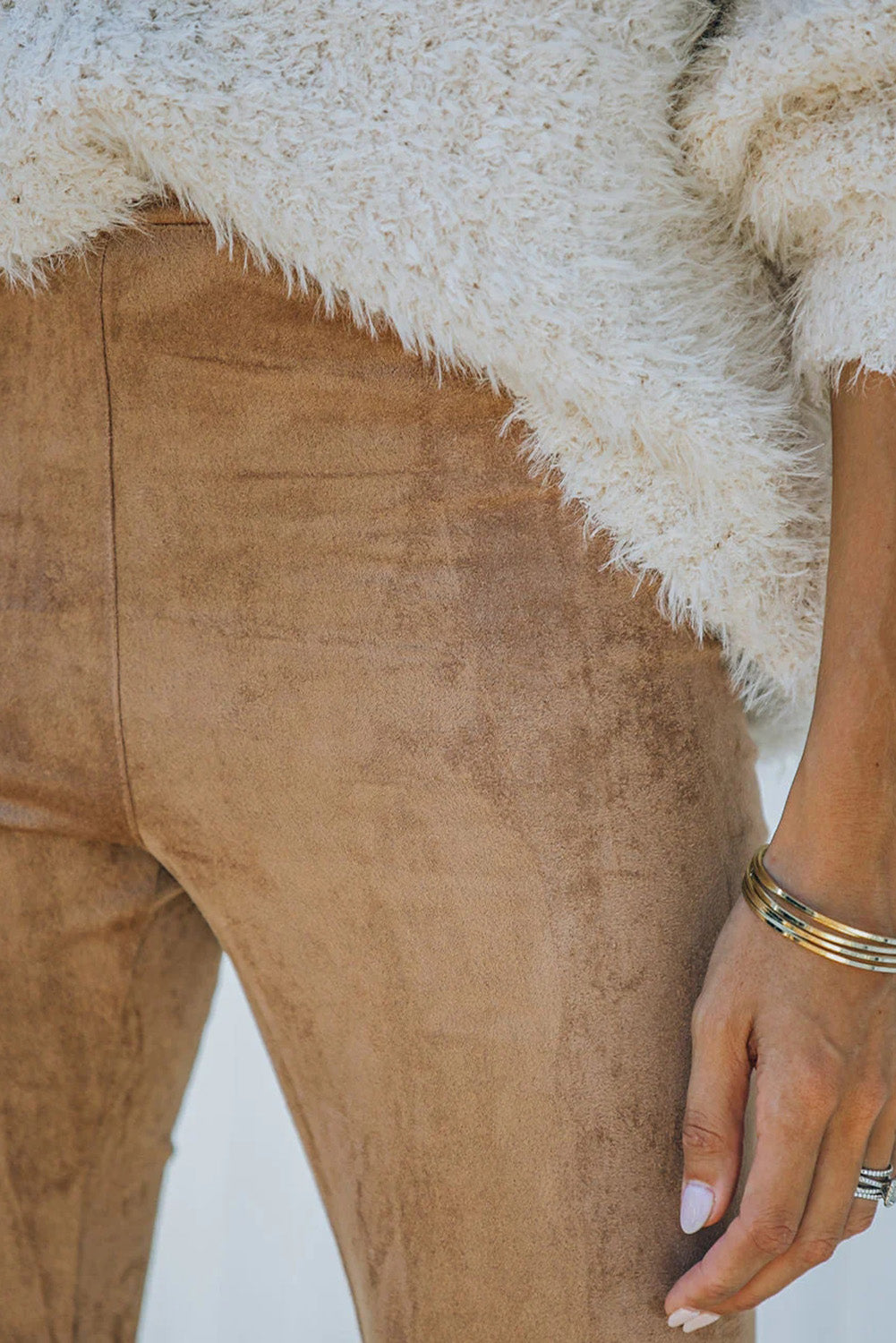 Jungle Mid Rise Faux Suede Skinny Leggings