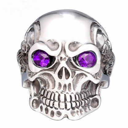 Stoned Eyed Skull Ring