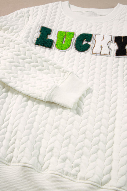 Black Merry and Bright Quilted Sweatshirt