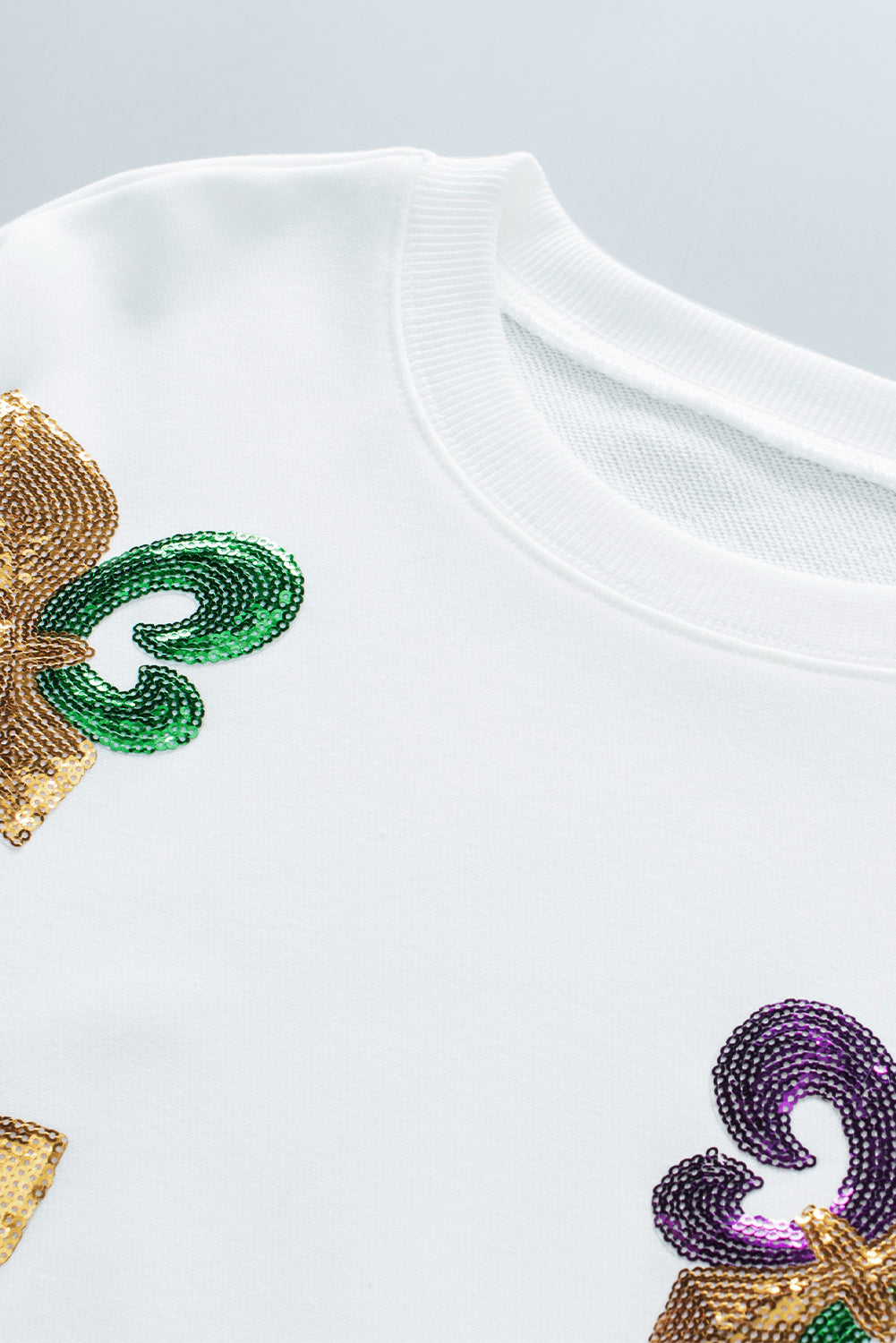Sequin MARDI GRAS Graphic Pullover Sweatshirt