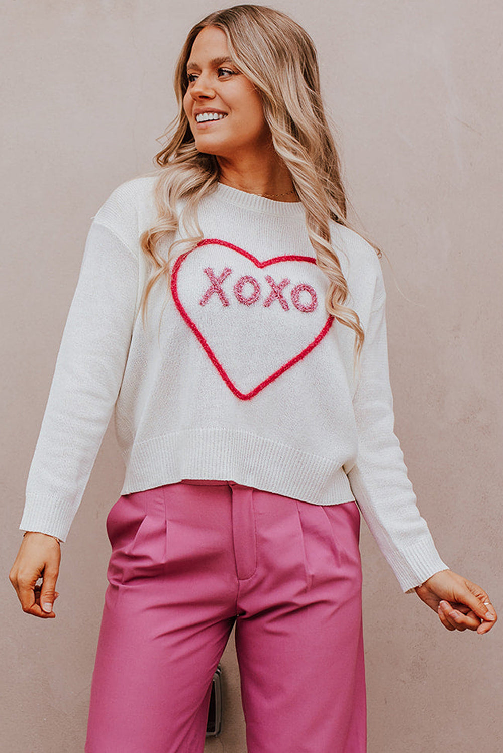 Heart XOXO Casual Knitted Sweater
