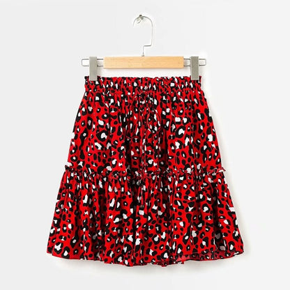 Leopard print midi skirt