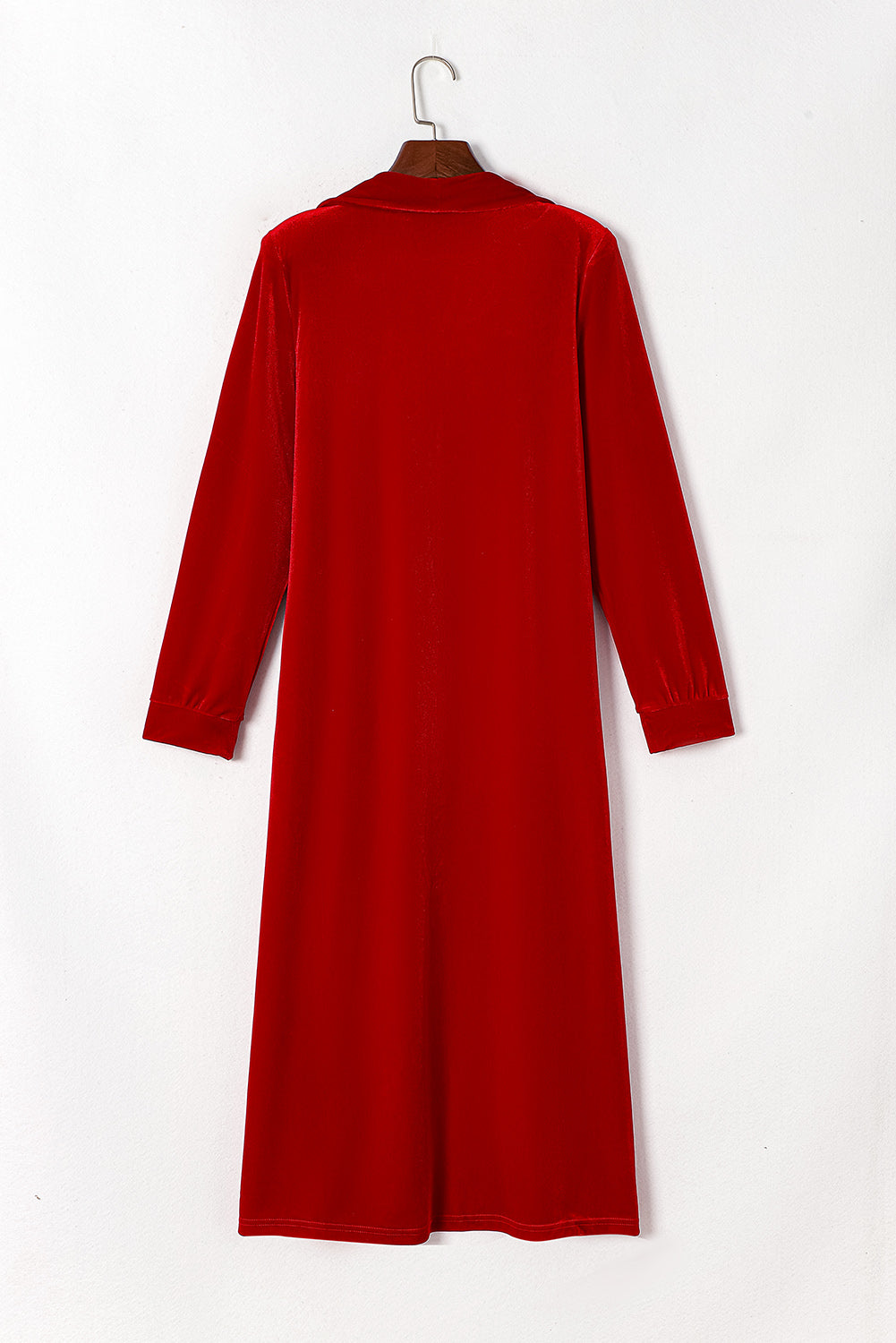 Pocketed Open Front Long Cardigan