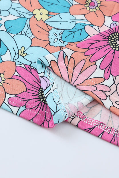 Multicolor Floral Print Casual Halter Top