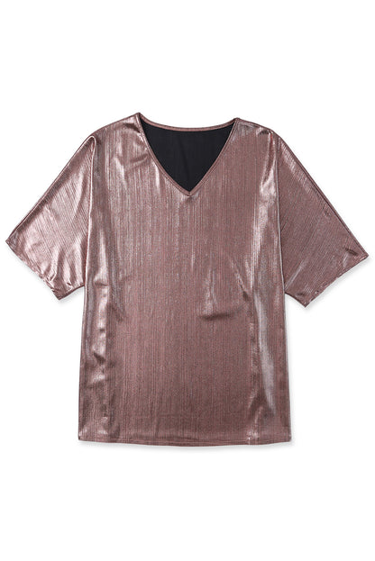 Textured Oversize Casual Tunic T Shirt