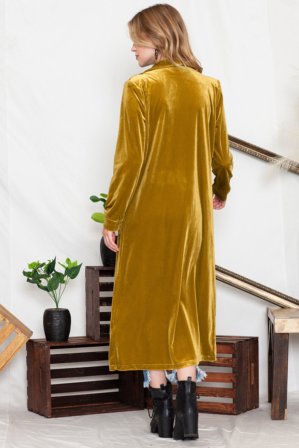 Pocketed Open Front Long Cardigan