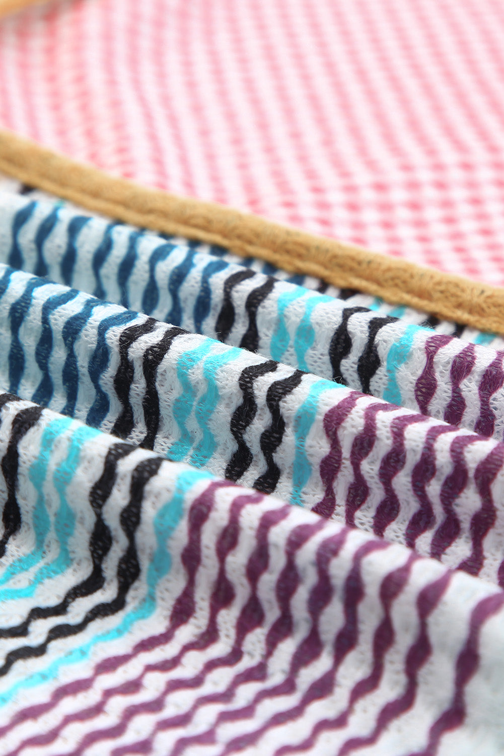 Multicolor Color Block Exposed Seam Casual V Neck Tank Top