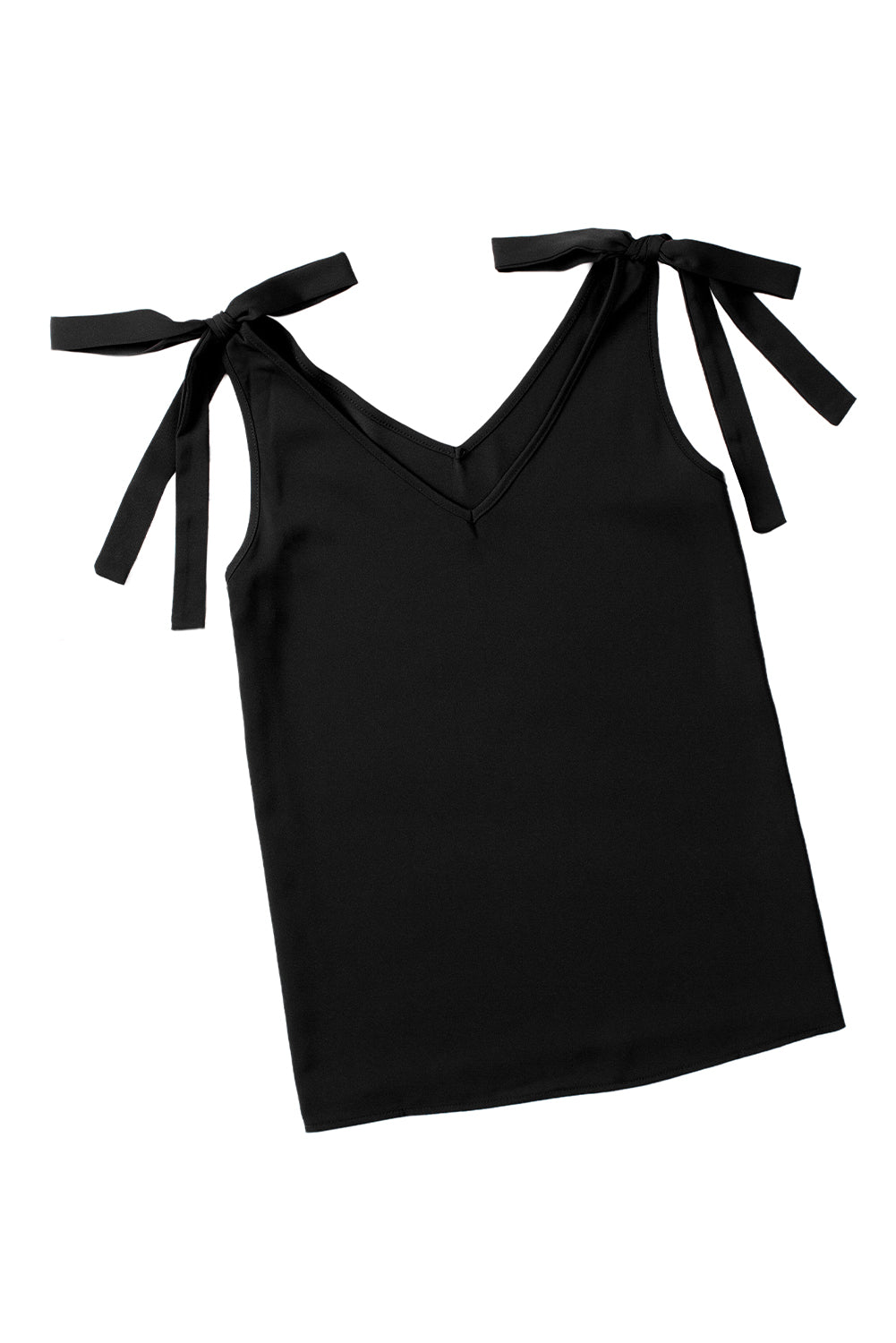Tie Shoulder Casual V Neck Sleeveless Shirt