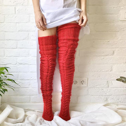 Winter Over-The-Knee Knitted Pile Socks