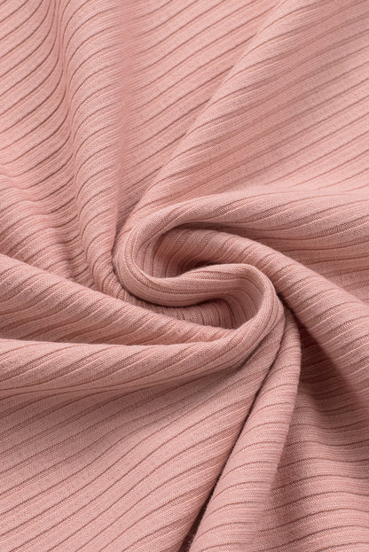 Crochet Cap Sleeve Ribbed V Neck Summer Top