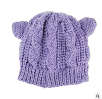 Kitty Cat Ears Knitt Cap / Beanie for Winter
