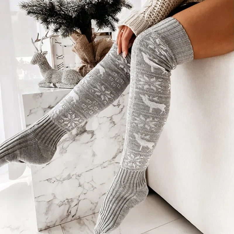 Christmas Over-the-Knee Knitted Long Socks