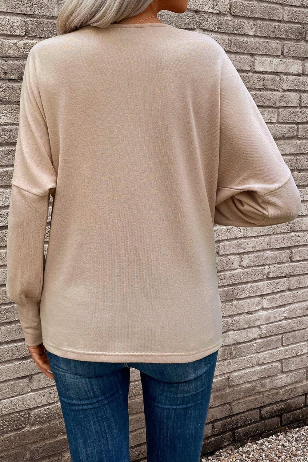 Cowl Neck Buttoned Long Sleeve Blouse