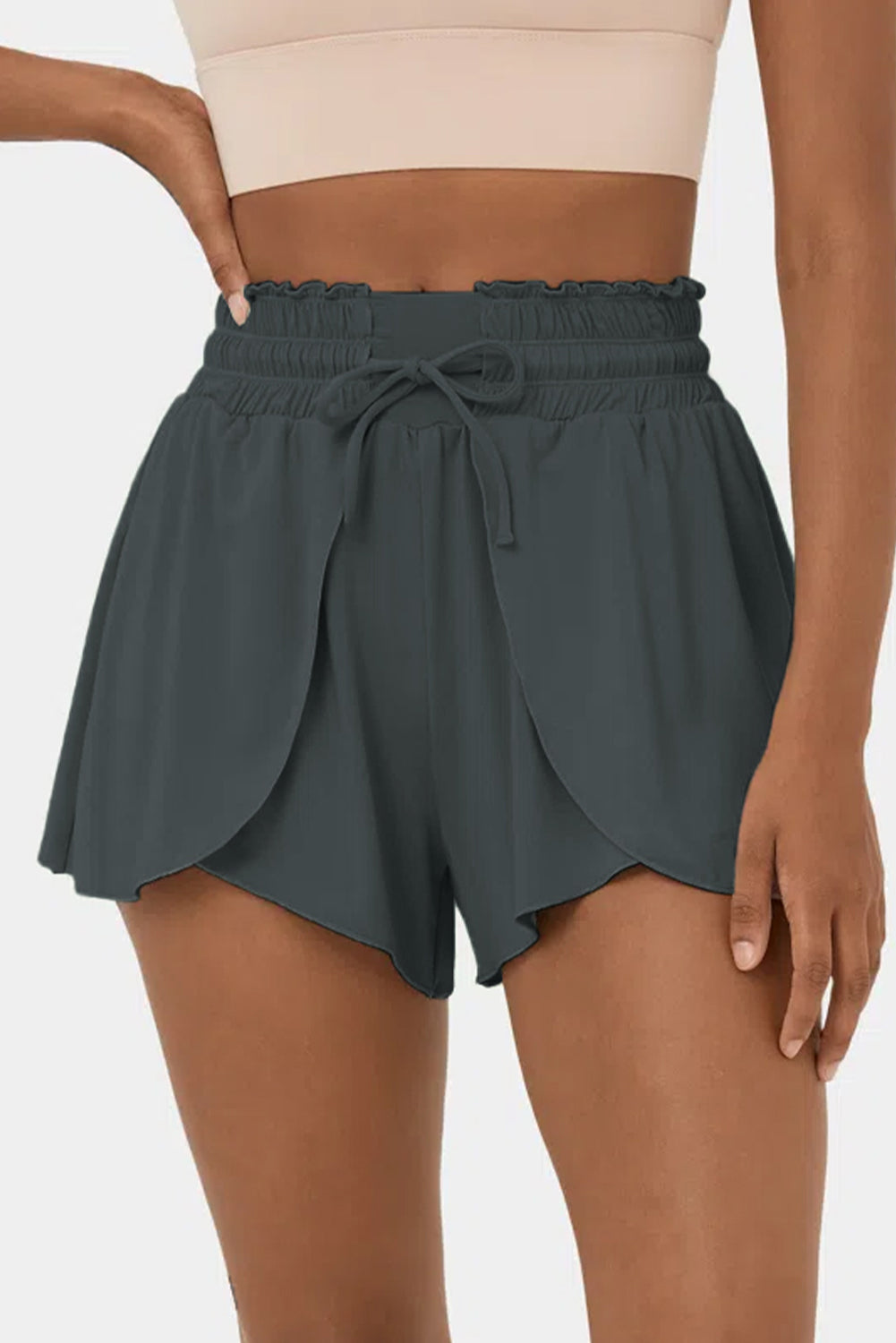 Frill High Waist Petal Wrap Swim Shorts