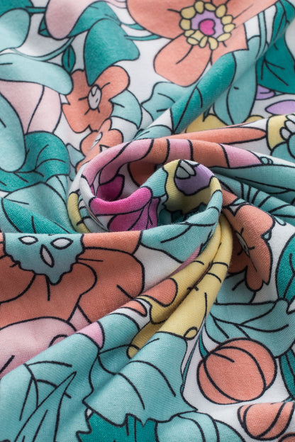 Multicolor Floral Print Casual Halter Top