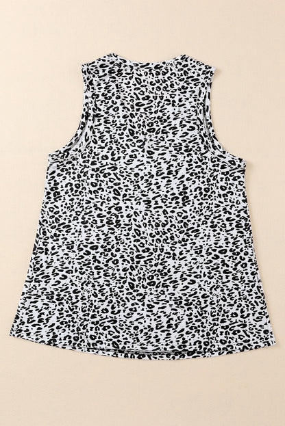 Cheetah Sexy Frill V Neck Spaghetti Strap Cami Top