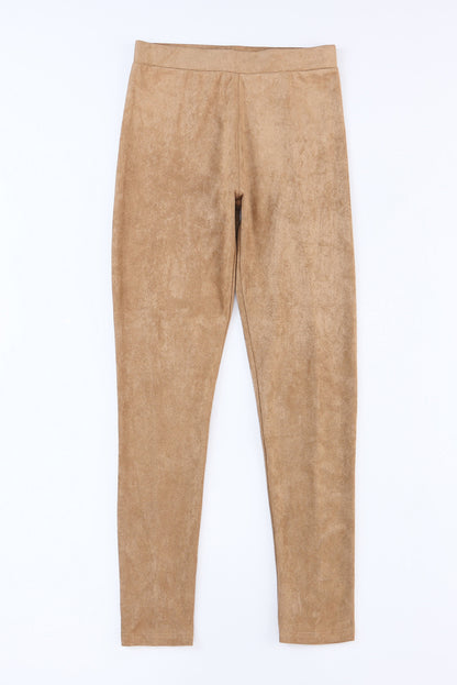 Jungle Mid Rise Faux Suede Skinny Leggings