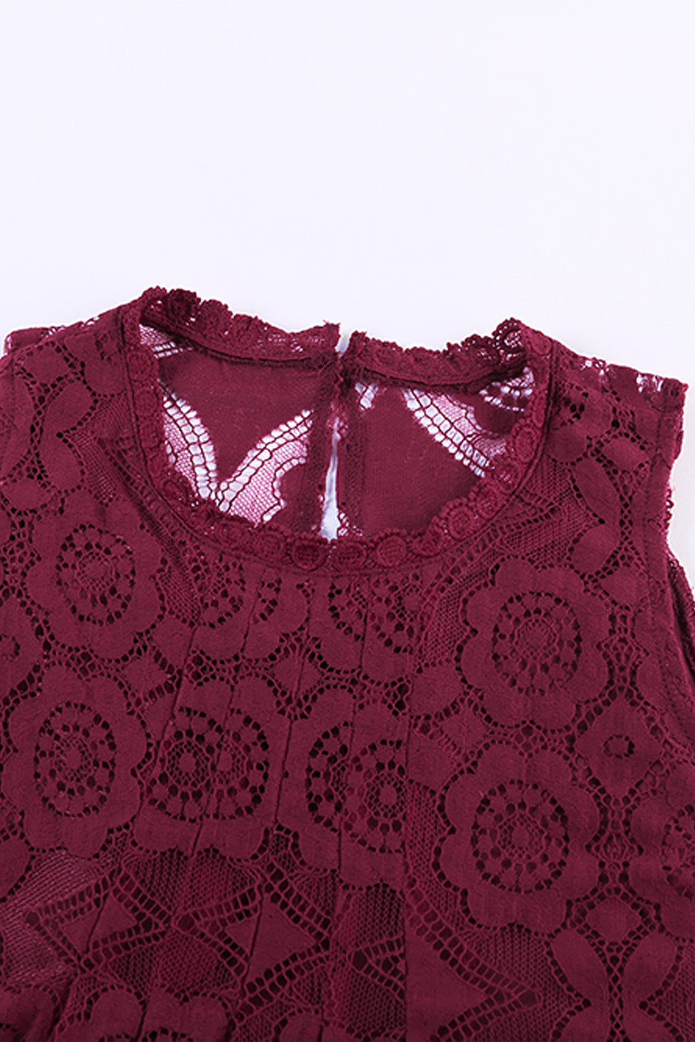 Elegant Sleeveless Flower Lace Top for Summer