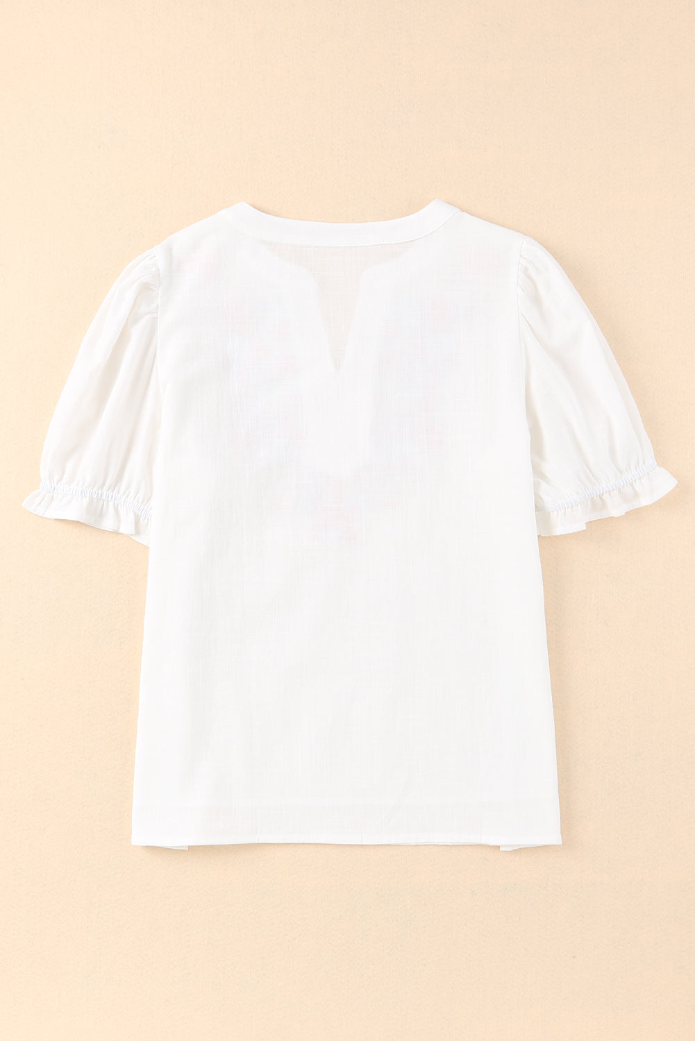 Floral Embroidered Boho Ruffle Puff Sleeve Blouse