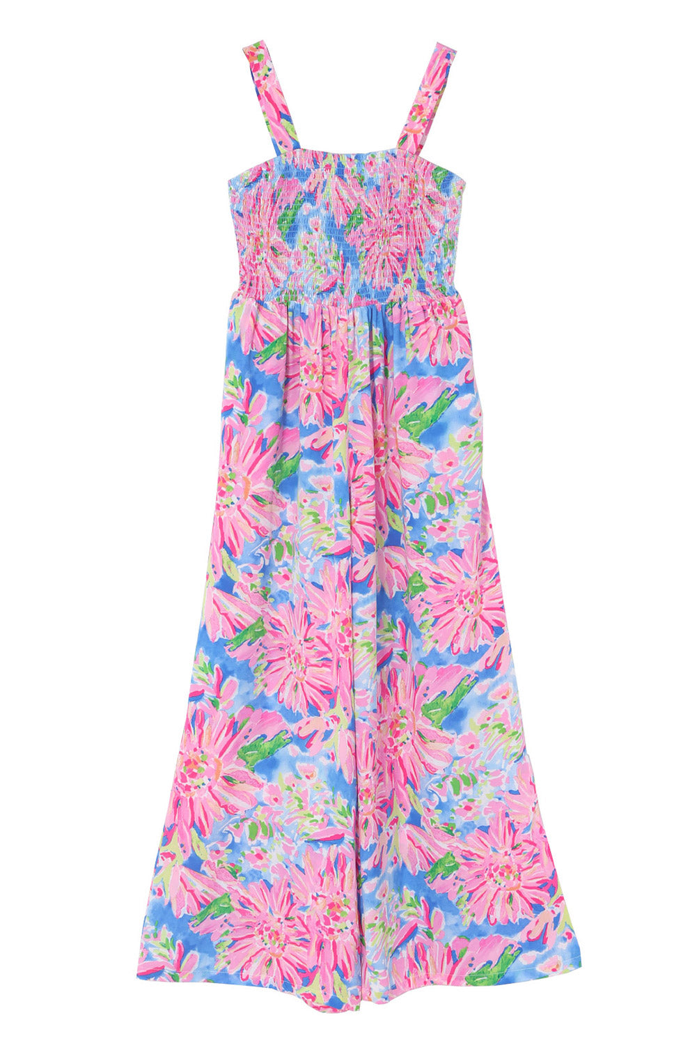 Abstract Floral Print Split V Neck Short Sleeve Blouse